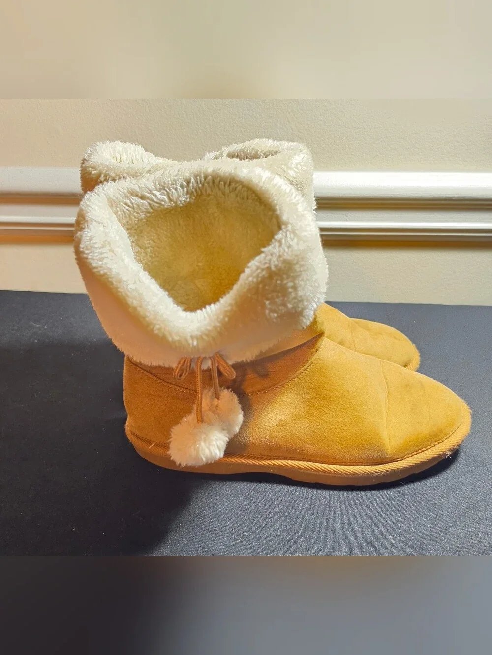 2-Pairs of Girls' Boots, Black and Brown Faux-Shearling Winter Ankle Boots